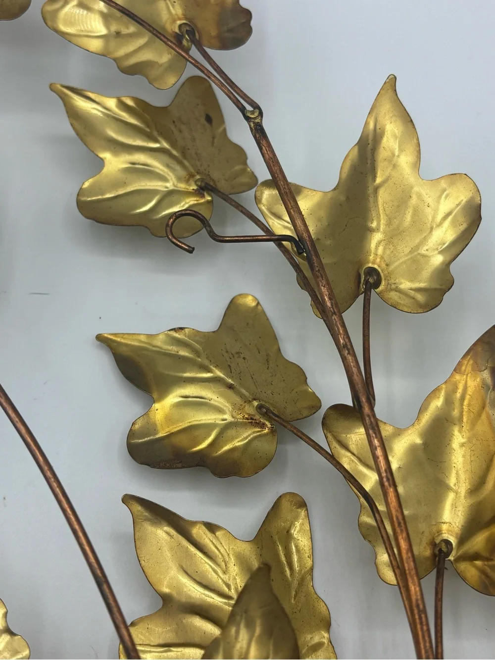 Vintage Metal HOMCO Home Interior Leaves Swag Wall Decor Set Of 2